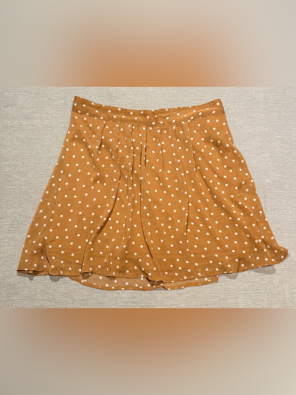 Old Navy Mustard Orange Polka Dot Mini Skirt